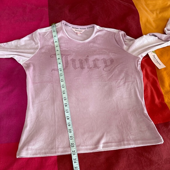 Juicy Couture Loungewear Amethyst Velour Long Sleeve Top & Wide Pants sz large - Picture 13 of 13